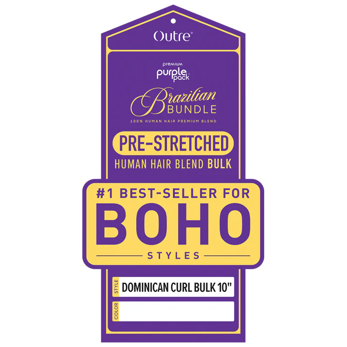 Outre Purple Pack Brazilian Bundle 100% Human Hair Blend Pre-Stretched Braid - DOMINICAN CURL BULK 10/14/18/24" - Image 5