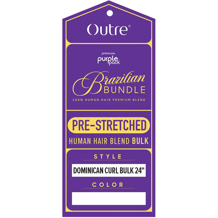Outre Purple Pack Brazilian Bundle 100% Human Hair Blend Pre-Stretched Braid - DOMINICAN CURL BULK 10/14/18/24" - Image 7