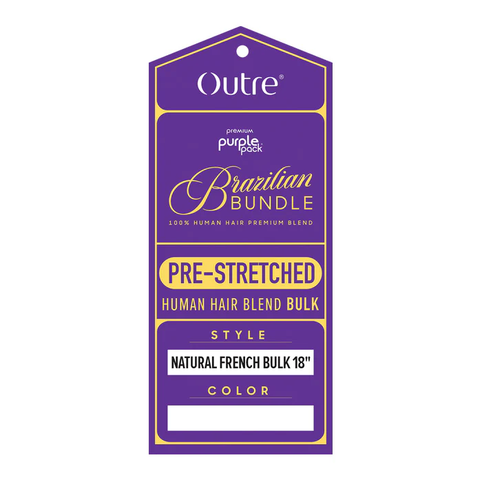 Outre Purple Pack Brazilian Bundle 100% Human Hair Blend Braid - PRESTRETCHED NATURAL FRENCH BULK 18/24 - Image 2