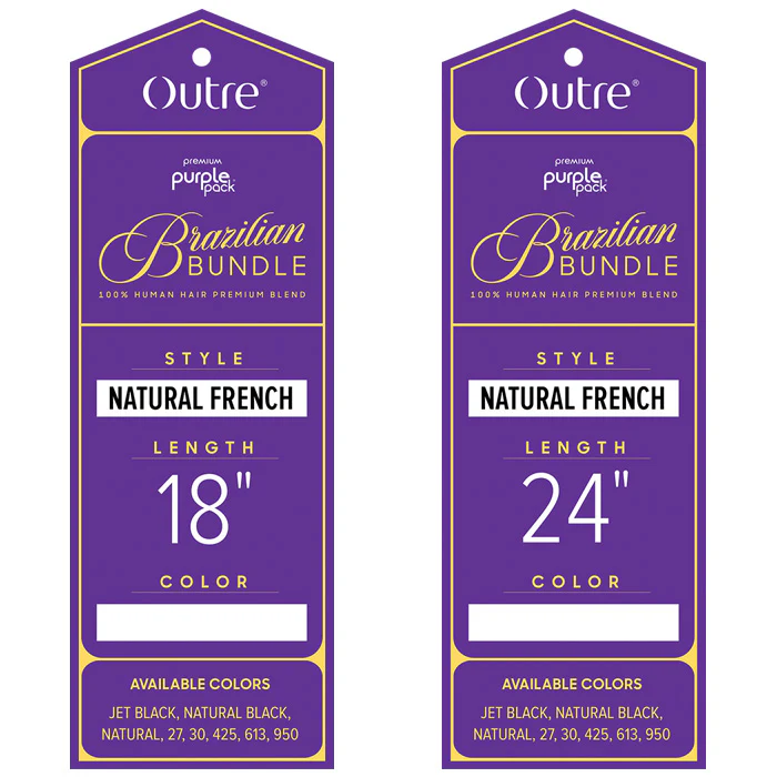 Outre Purple Pack Brazilian Bundle 100% Human Hair Blend Weave - NATURAL FRENCH 18/24 - Image 2