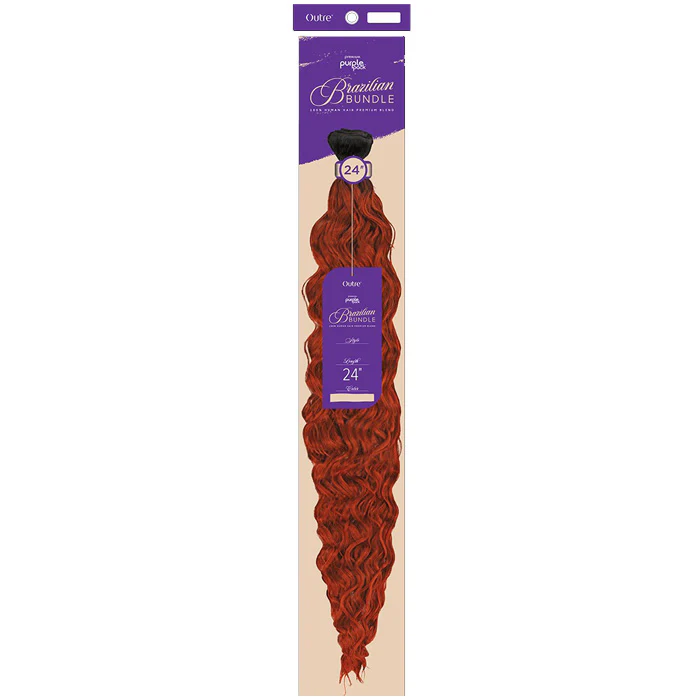 Outre Purple Pack Brazilian Bundle Human Hair Blend Weave - NATURAL WAVE 18-36" - Image 2