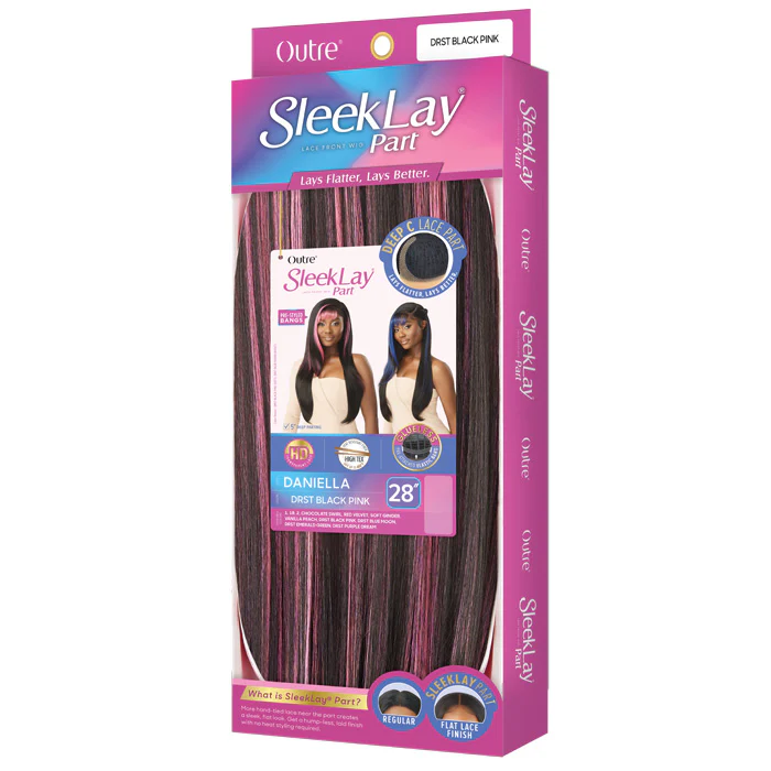Outre Sleek Lay Glueless Deep C-Part HD Lace Front Wig - DANIELLA - Pre-Styled Bangs - Image 5