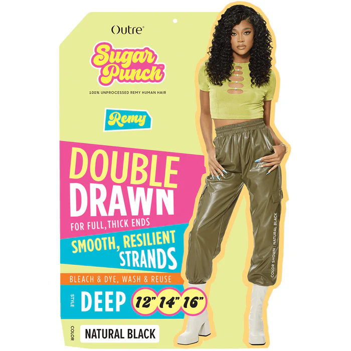 Outre Sugar Punch 100% Unprocessed Remy Human Hair Double Drawn Weaves - DEEP - Multi - Image 2