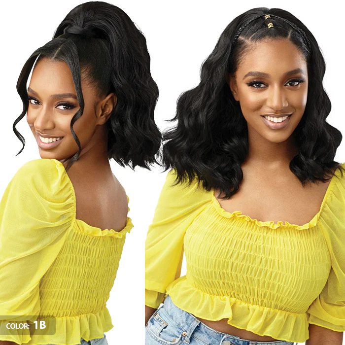Outre Converti Cap Half Wig - HOLLYWOOD WAVES - Image 3