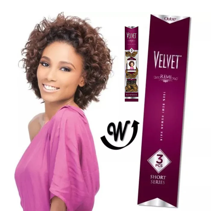 Outre Velvet 100% Remi Human Hair Weave - RETRO CURL 3 PCS (Short Series) - Image 2