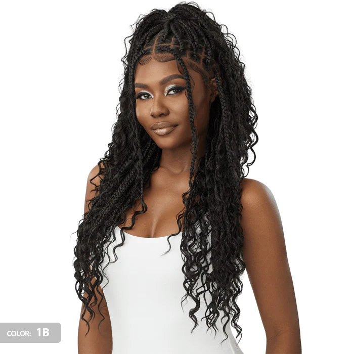 Outre Whole Lace Wig Glueless Pre-Braided Knotless HD Lace Wig - BOHO BOX BRAIDS 28" - Image 2