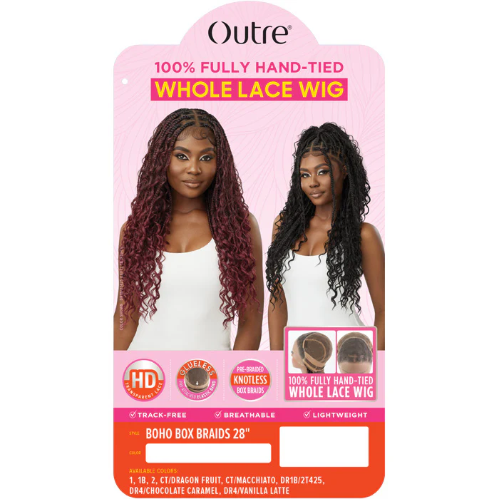 Outre Whole Lace Wig Glueless Pre-Braided Knotless HD Lace Wig - BOHO BOX BRAIDS 28" - Image 5