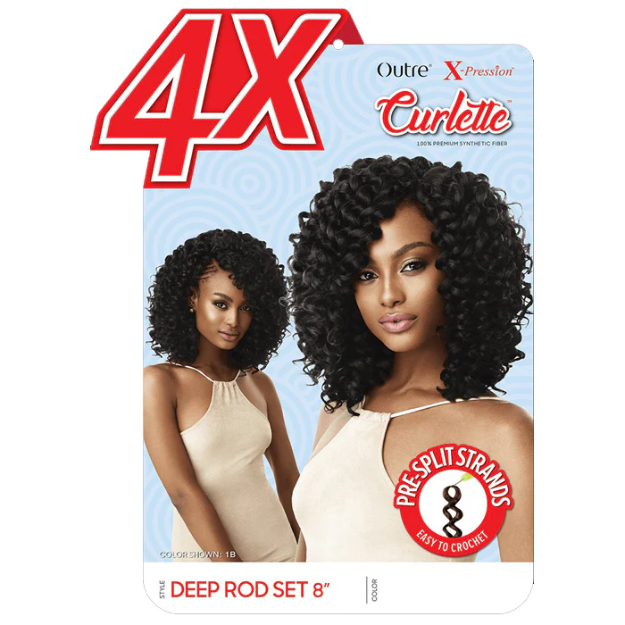 Outre X-Pression Curlette 4X Crochet Braid - DEEP ROD SET 8" - Image 3