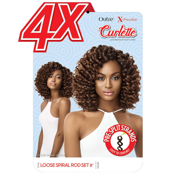 Outre X-Pression Curlette 4X Crochet Braid - LOOSE SPIRAL ROD SET 8" - Image 3