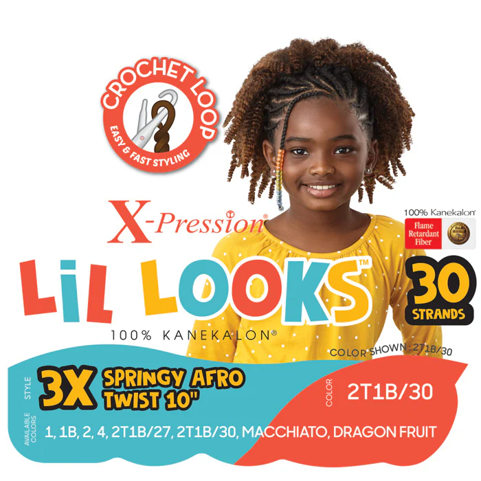 Outre X-Pression LiL Looks Kids Crochet Loop Braid - 3X SPRINGY AFRO TWIST 10" - Image 3