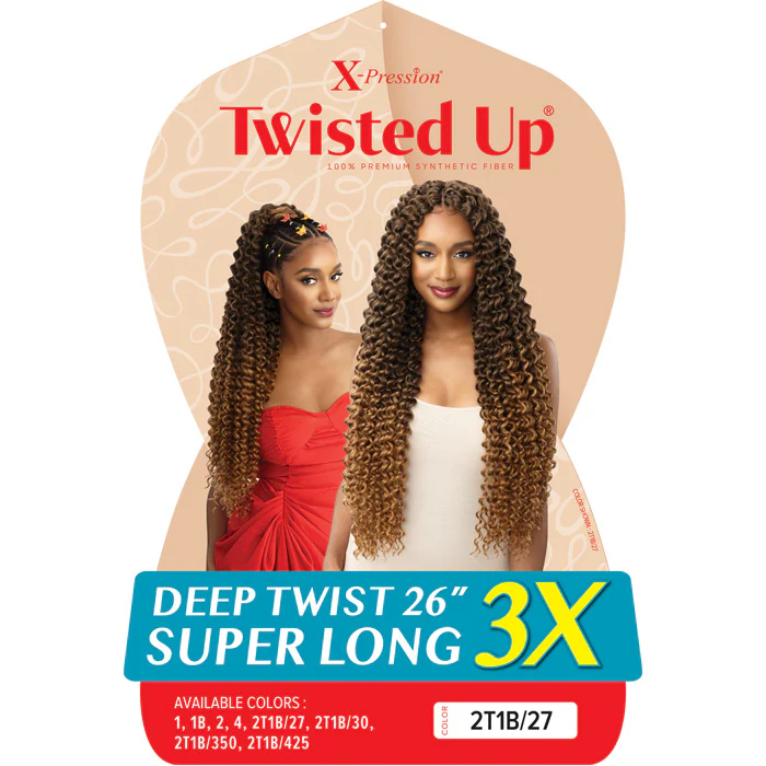 Outre X-Pression Twisted Up Crochet Braids - 3X DEEP TWIST 26" SUPER LONG - Image 3