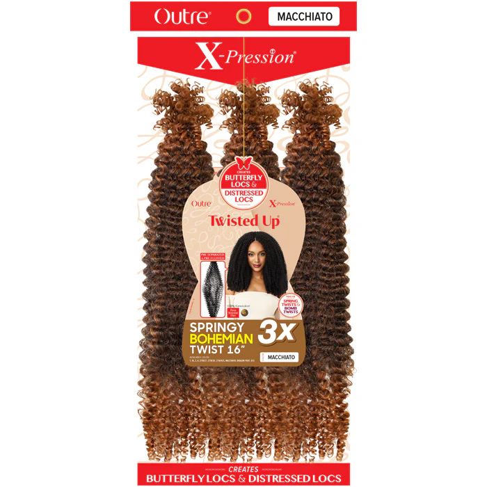 Outre X-Pression Twisted Up Crochet Braids 3X - SPRINGY BOHEMIAN TWIST 16" - Image 3