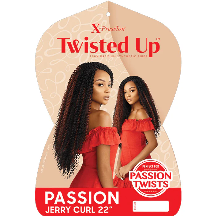 Outre X-Pression Twisted Up Crochet Braids - PASSION JERRY CURL 22" - Image 3