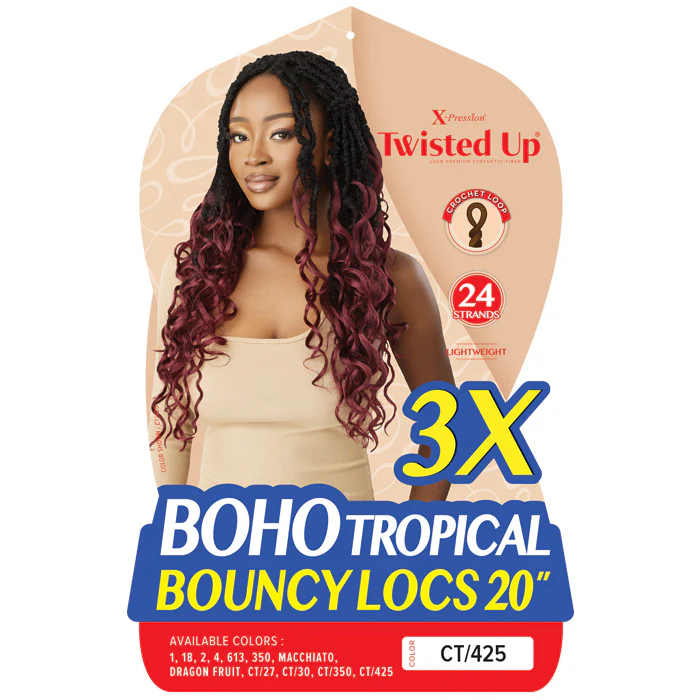 Outre X-Pression Twisted Up Crochet Loop Braid - BOHO TROPICAL BOUNCY LOCS 20" 3X - Image 2