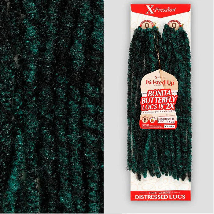 Outre X-Pression Twisted Up Destressed Loop Crochet Braid - 2X BONITA BUTTERFLY LOCS 18" - Image 4