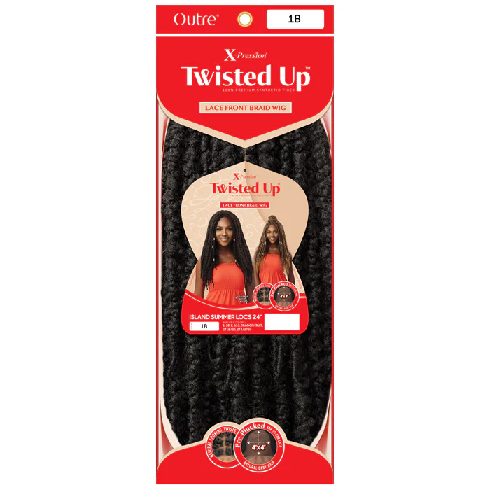 Outre X Pression Twisted Up Glueless 4X4 Lace Front Braid Wig - ISLAND SUMMER LOCS 24 - Image 5