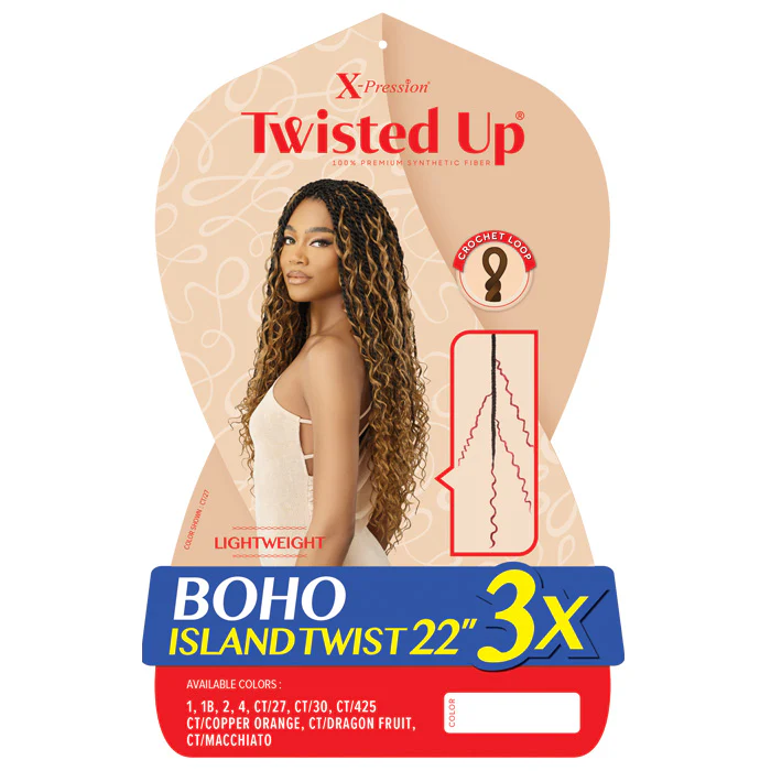 Outre X-Pression Twisted Up Pre-Loop Crochet Braid - BOHO ISLAND TWIST 22" 3X - Image 2