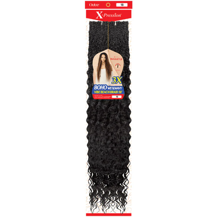 Outre X-Pression Twisted Up Pre-Loop Crochet Braid - BOHO WET & WAVY VIBE BEACH BRAID 30" 3X - Image 2