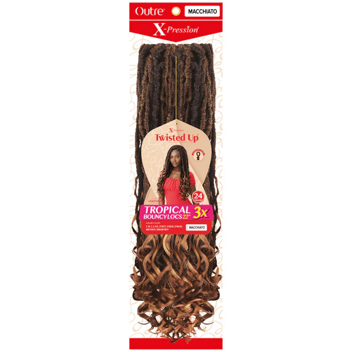 Outre X-Pression Twisted Up Pre-Looped Crochet Braid - TROPICAL BOUNCY LOCS 22" 3X - Image 3