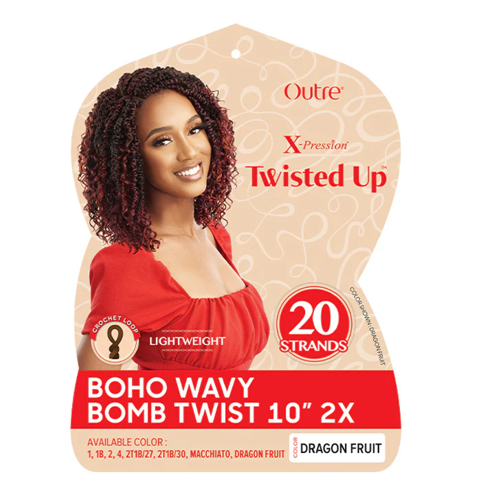 Outre X-Pression Twisted Up Pre-Looped Crochet Braids - BOHO WAVY BOMB TWIST 10" 2X - Image 3