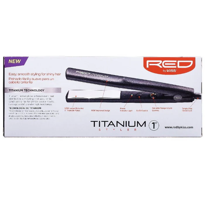 RED 1" NEW Titanium Styler Flat Iron - Image 4