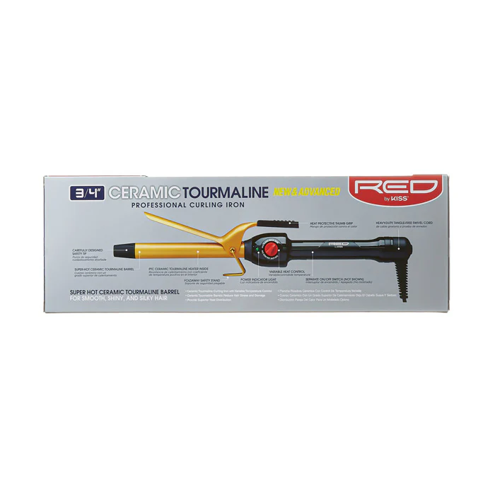 RED by Kiss Ceramic Tourmaline Professional Curling Iron 3/4" - Image 6