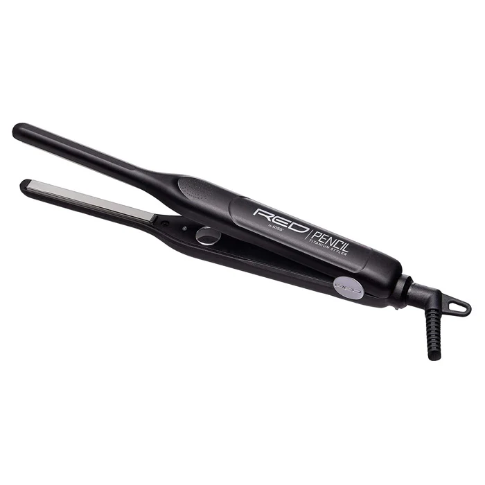 Red Ceramic Pencil Titanium Styler Flat Iron 3/10 inch - Image 2