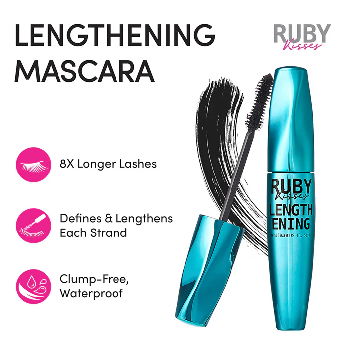 Ruby Kisses Waterproof Lengthening Mascara - RLW01 - Image 3