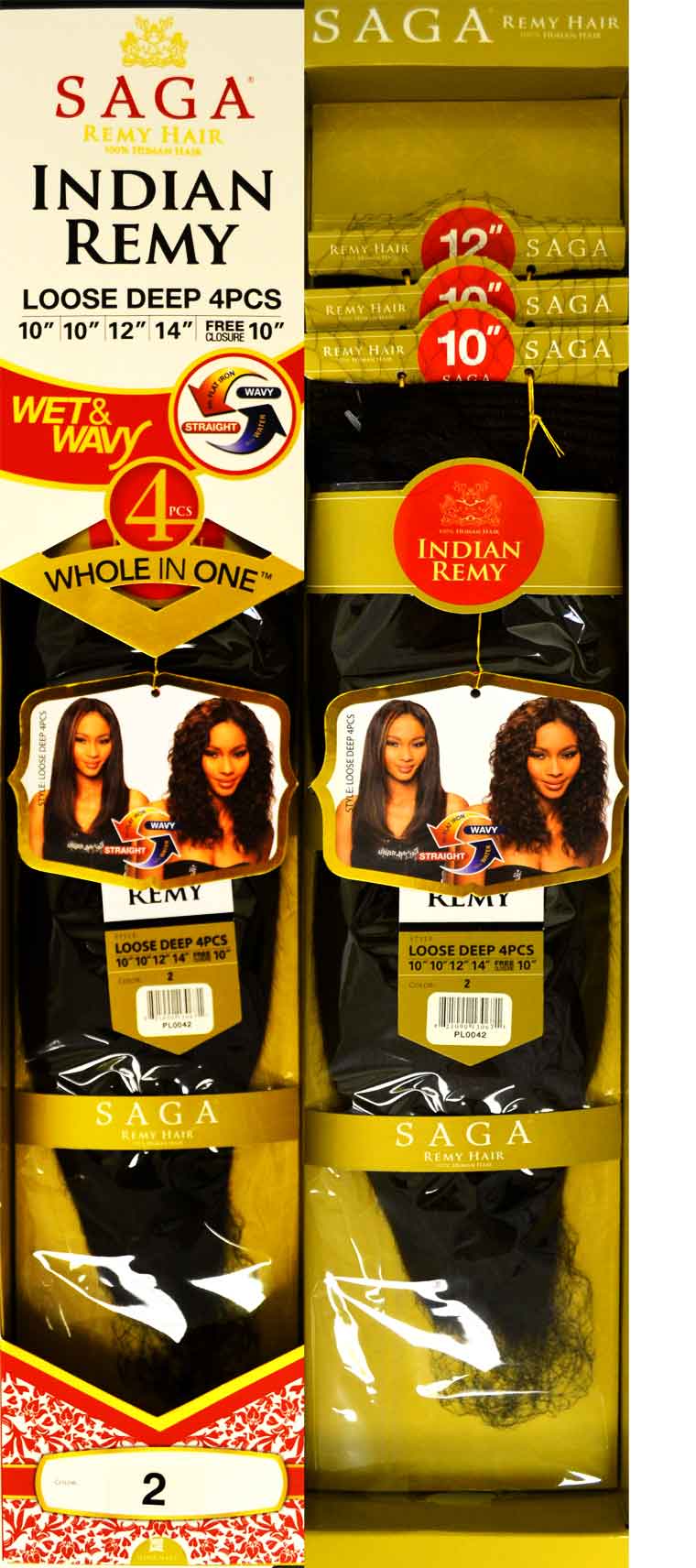 Saga Indian Remy Hair LOOSE DEEP 4 Pcs (Wet & Wavy) - Image 6