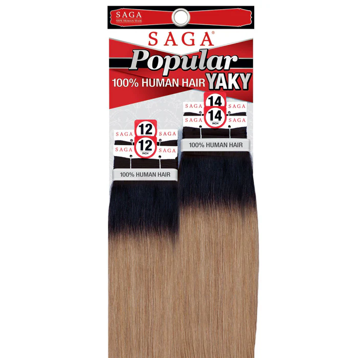 Saga 100% Human Hair Weave - POPULAR YAKY 4 PCS (10-20") - Image 2