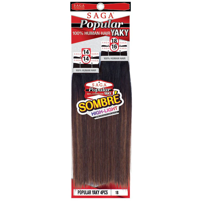 Saga 100% Human Hair Weave - POPULAR YAKY 4 PCS (10-20") - Image 8