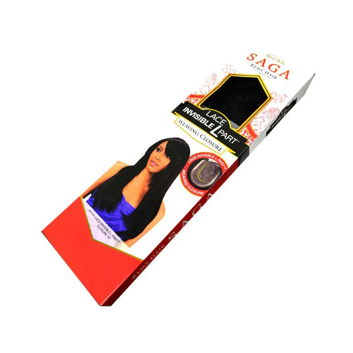 Saga Remy 100% Human Hair Lace Invisible L Part Weaving Closure - YAKI 10/12" - Image 2