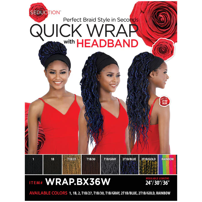 Seduction Quick Wrap with Headband Wig - WRAP.BX24W / WRAP.BX36W (24"/36") BOX BRAID - Image 5