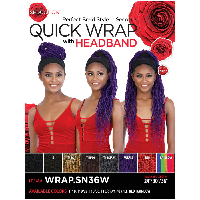 Seduction Quick Wrap with Headband Wig - WRAP.SN36W 36" TWIST STYLE - Image 5
