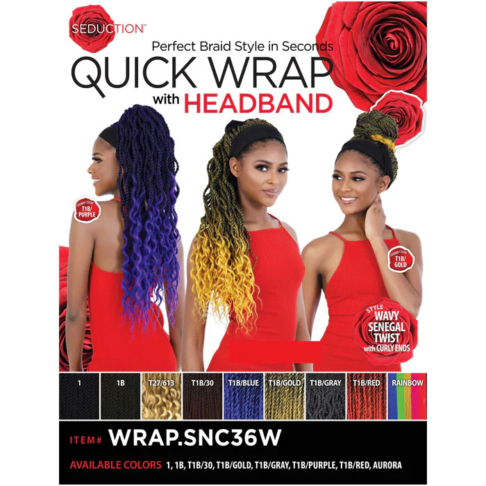 Seduction Quick Wrap with Headband Wig - WRAP.SNC36W WAVY SENEGAL TWIST - Image 3