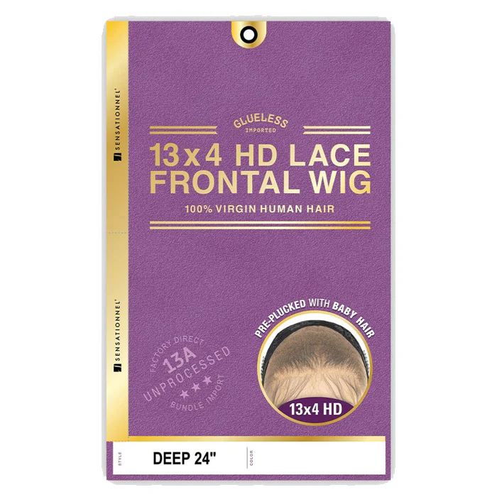 Sensationnel 13A 100% Virgin Human Hair Glueless 13x4 HD Lace Frontal Wig - DEEP 24"/28" - Pre-Plucked - Image 5