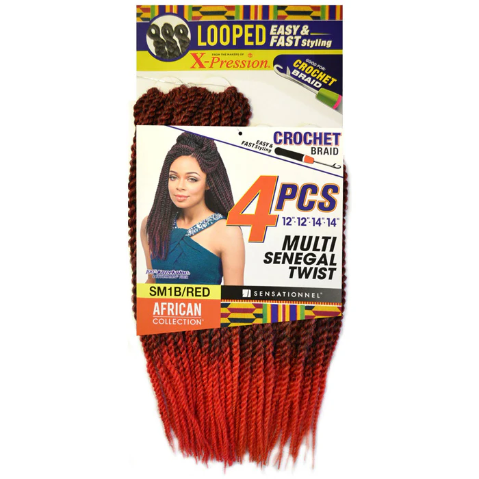 Sensationnel African Collection Loop Crochet Braid - MULTI SENEGAL TWIST 4 PCS 12/14" - Image 2