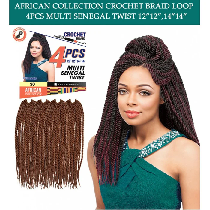 Sensationnel African Collection Loop Crochet Braid - MULTI SENEGAL TWIST 4 PCS 12/14" - Image 3