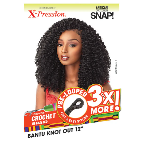 Sensationnel African Collection SNAP 3x Pre-Looped Crochet Braid - BANTU KNOT OUT 12" - Image 5