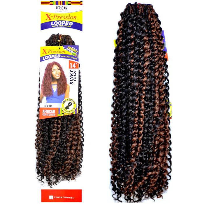 Sensationnel African Collection X-Pression Pre-Looped Crochet Braid - KINKY CURL 14" - Image 3