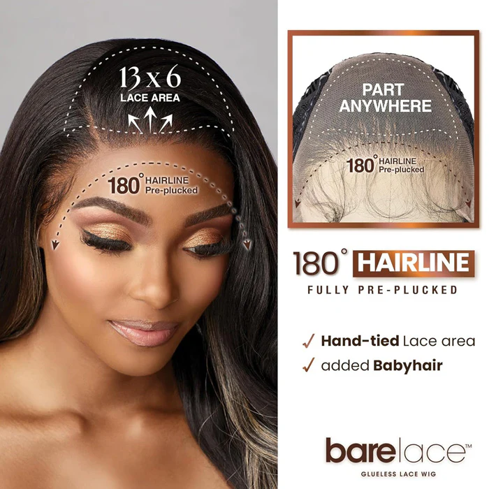 Sensationnel Bare Luxe Glueless 13x6 Lace Front Wig - 13X6 UNIT 12 - Image 8