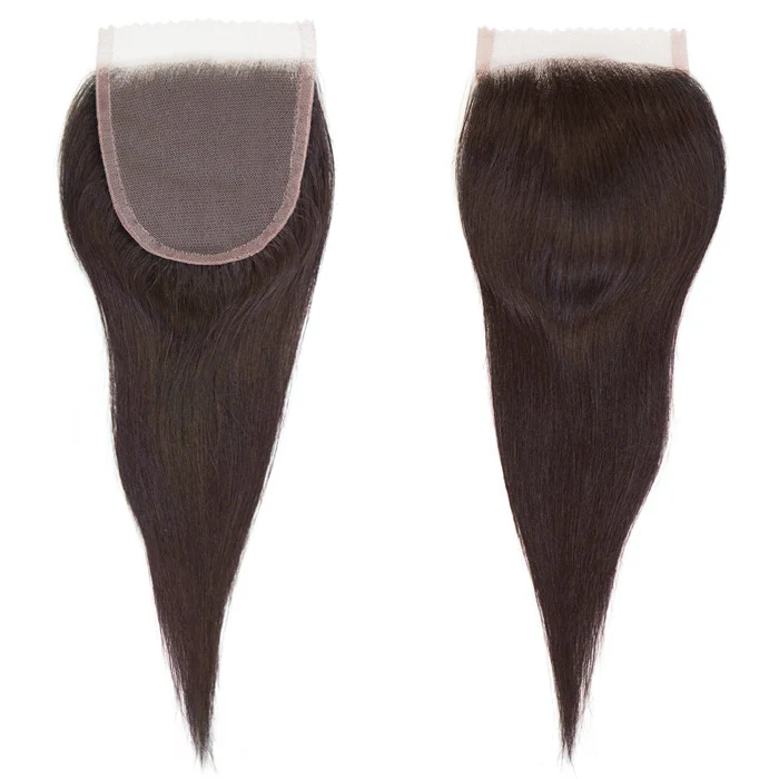 Sensationnel Bare & Natural 100% Unprocessed Virgin Human Hair Weave + 4x4 Swiss Lace Closure Bundle Deal STRAIGHT 10-22" - Image 4