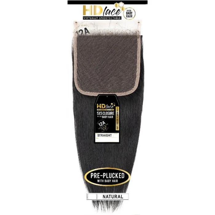 Sensationnel 12A 100% Virgin Human Hair 5X5 HD Lace Closure - STRAIGHT 14