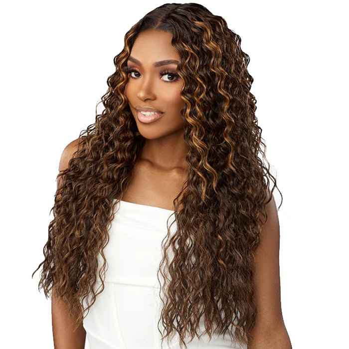 Sensationnel Butta Lace Glueless Human Hair Blend 5 Deep Parting HD Lace Front Wig - WATER DEEP 28" - Image 3