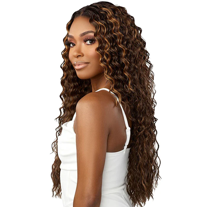 Sensationnel Butta Lace Glueless Human Hair Blend 5 Deep Parting HD Lace Front Wig - WATER DEEP 28" - Image 4