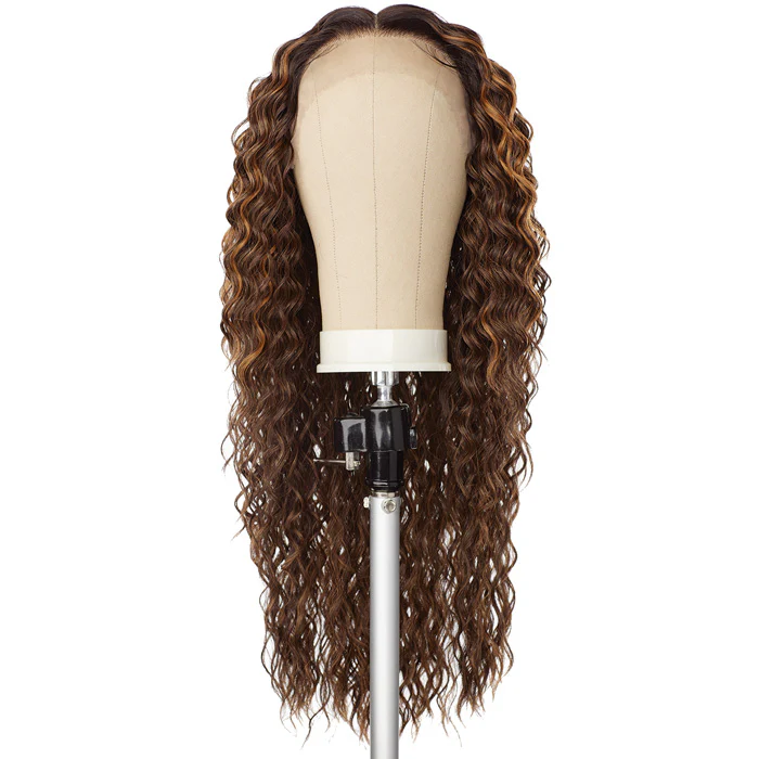 Sensationnel Butta Lace Glueless Human Hair Blend 5 Deep Parting HD Lace Front Wig - WATER DEEP 28" - Image 7