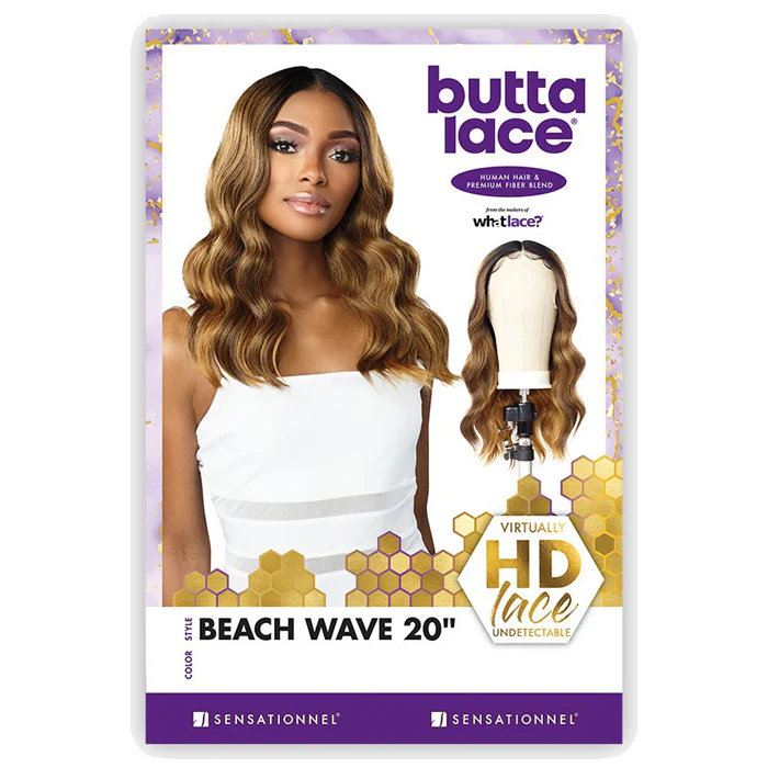 Sensationnel Butta Lace Human Hair Blend 5" Deep Parting HD Lace Front Wig - BEACH WAVE 20 - Image 6