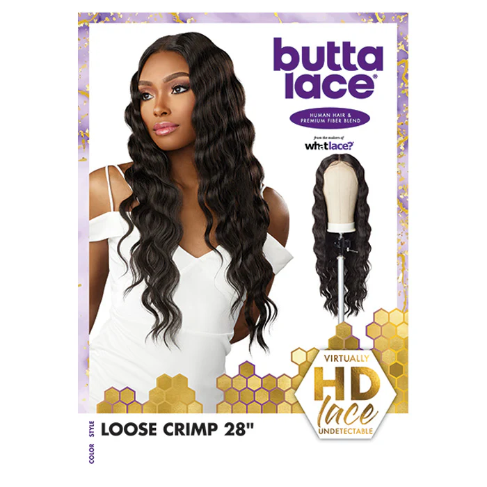 Sensationnel Butta Lace Human Hair Blend HD 5" Deep Parting Lace Front Wig - LOOSE CRIMP 28" - Image 8