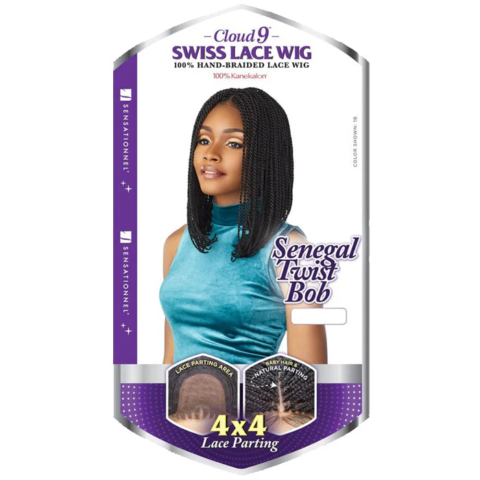 Sensationnel Cloud 9 Swiss Lace Hand-Braided 4x4 Lace Frontal Wig - SENEGAL TWIST BOB - Image 5