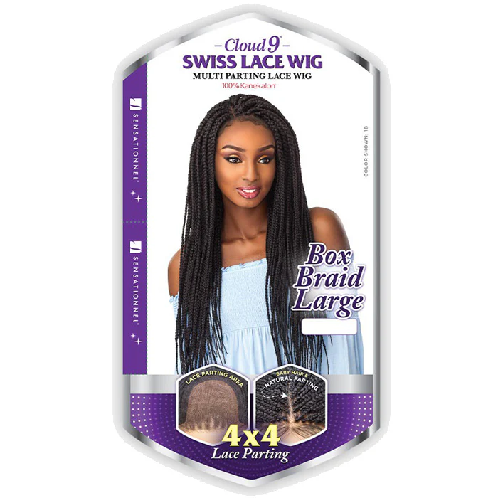 Sensationnel Cloud 9 Swiss Lace Multi-Parting 4x4 Swiss Lace Wig - BOX BRAID LARGE - Image 3